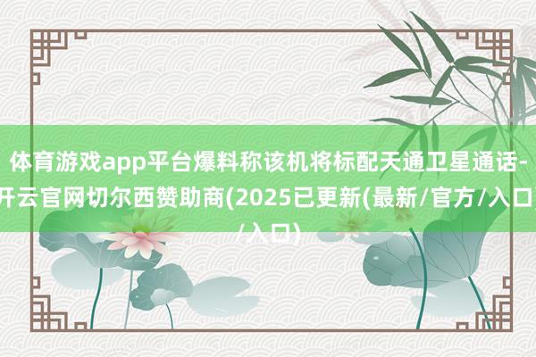 体育游戏app平台爆料称该机将标配天通卫星通话-开云官网切尔
