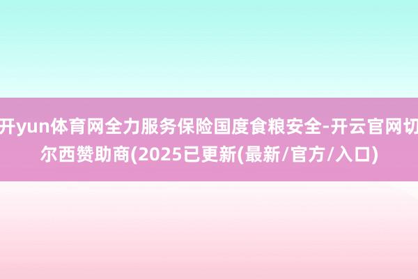开yun体育网全力服务保险国度食粮安全-开云官网切尔西赞助商(2025已更新(最新/官方/入口)