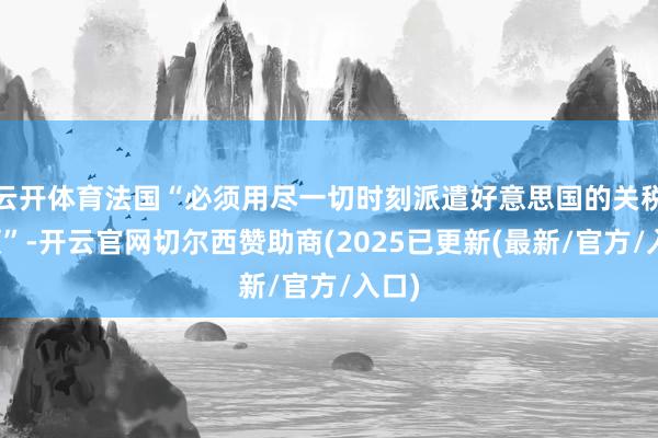云开体育法国“必须用尽一切时刻派遣好意思国的关税要领”-开云官网切尔西赞助商(2025已更新(最新/官方/入口)