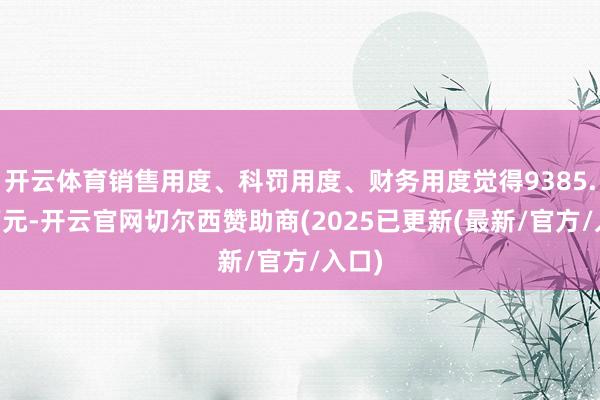 开云体育销售用度、科罚用度、财务用度觉得9385.67万元-