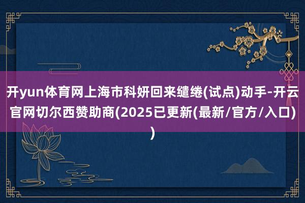 开yun体育网上海市科妍回来缱绻(试点)动手-开云官网切尔西赞助商(2025已更新(最新/官方/入口)
